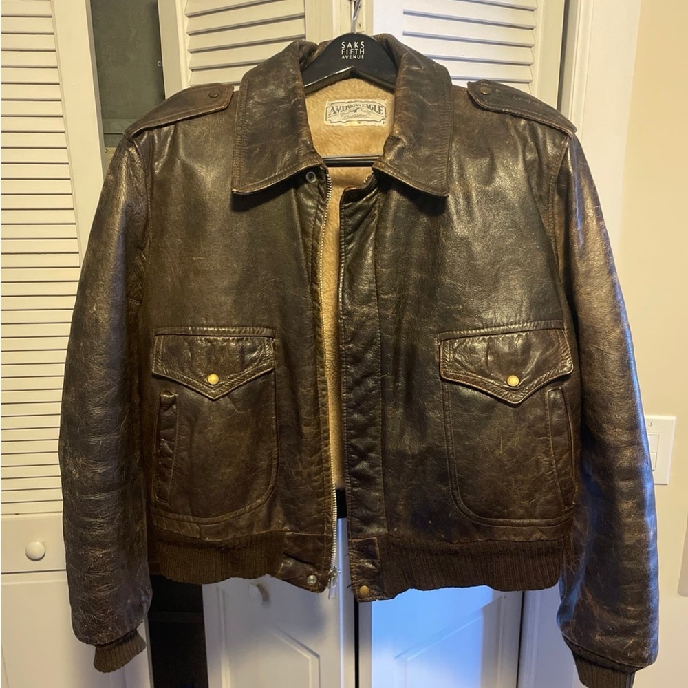 Vintage 1970’s American Eagle leather bomber jacket